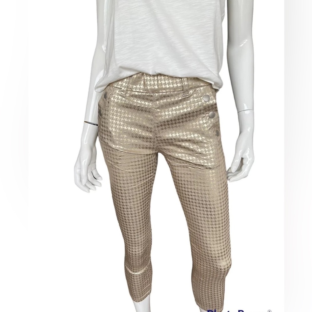 Bevy Flog Dafna Button Capri Flog Pants - Gold - image 1